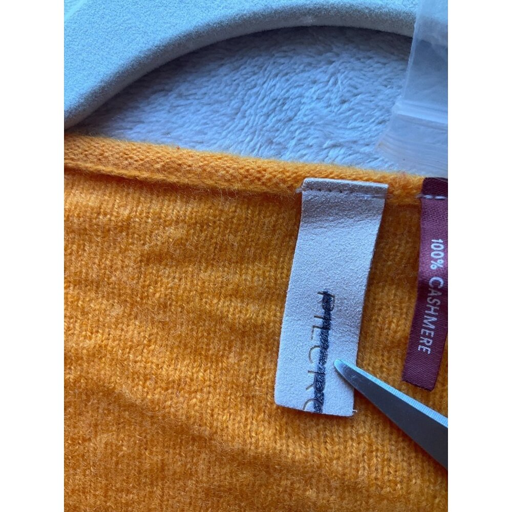 New No Tags Pilcro Womens Sz Small Cropped Sweater 100 % Cashmere Yellow Mustard - Picture 4 of 9
